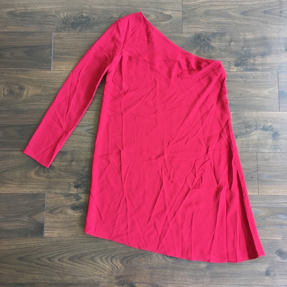 Theory maroon one sleeve dress Sz 4